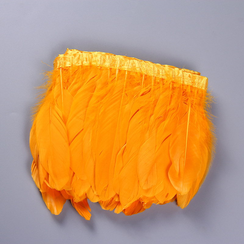 Wholesale from the manufacturer of large goose feather fabric with feather lamps, clothing accessories, DIY handicrafts, decorative colorful feather fabric edges pic 25