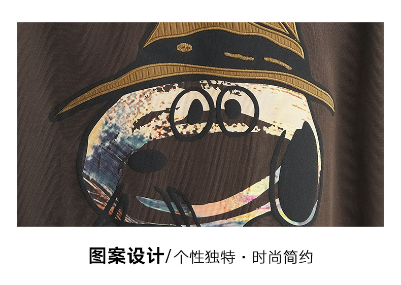 亦止男装美式卡通印花T恤男2024夏季新款短袖男宽松百搭情侣上衣详情6