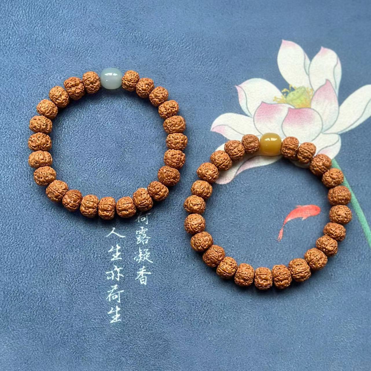 Nepalese Vajra Bodhi 108 prayer beads, carefully selected five-petal flesh texture small Vajra Bodhi beads, multi-ring bracelet, ethnic style Bodhi bracelet, cultural and artistic bracelet, cultural and artistic prayer beads bracelet, wholesale beads pic 8
