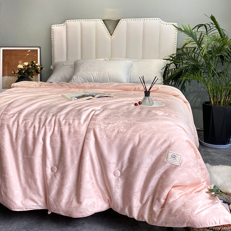 Light luxury 60S soy protein jacquard fiber quilt core, spring and autumn quilts, winter quilts, single and double soft quilts for students pic 16