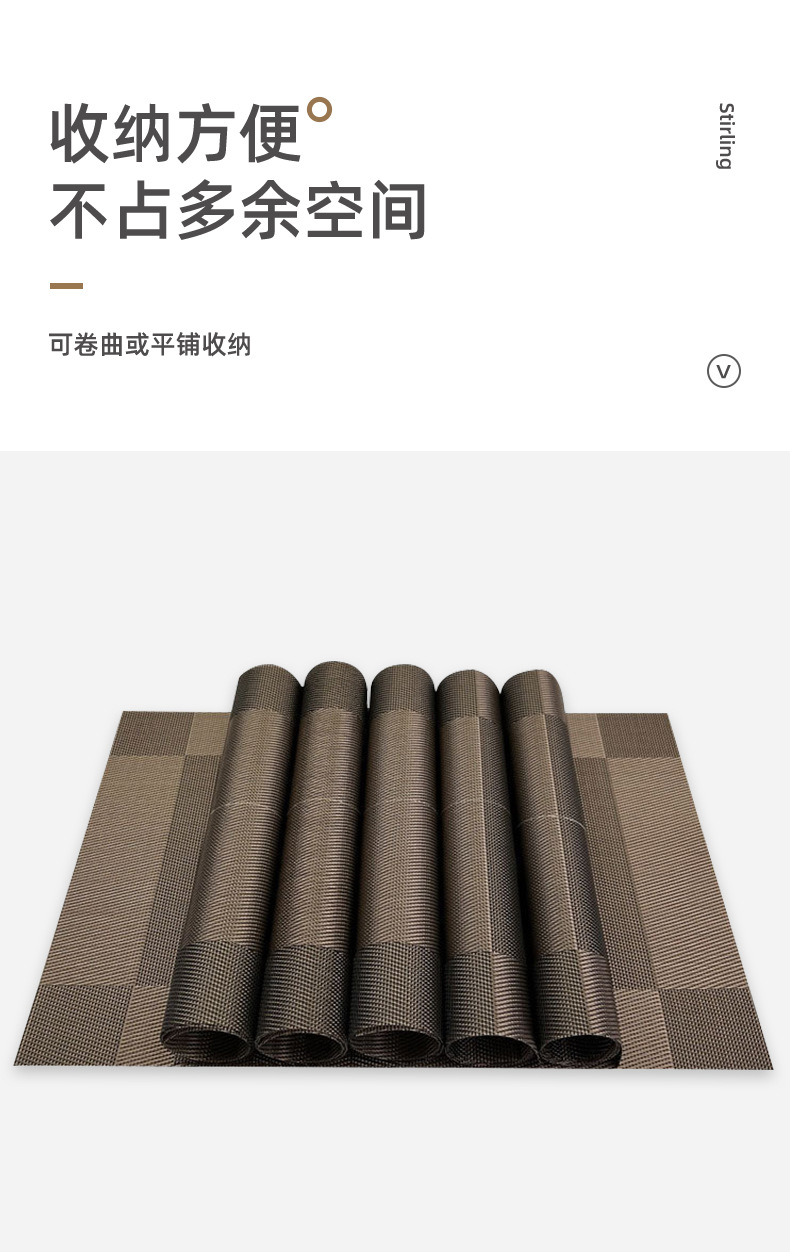 Tianen PVC Teslin Western-style placemats, large square placemats, PVC Japanese-style waterproof, anti-slip, heat-resistant, oil-resistant and wear-resistant table MATS, heat-insulating, hotel, restaurant and coffee shop pic 20