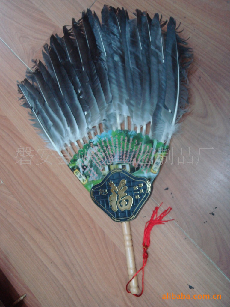 Factory direct sales of Bagua Kongming fans, feather fans, large Zhuge Liang goose feather fans, tourist handicrafts pic 10