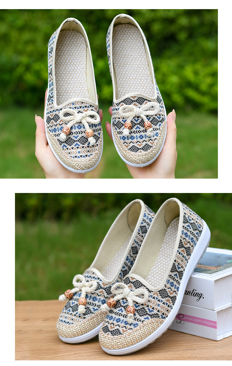 布鞋女春秋款单鞋软底中老年妈妈鞋休闲透气绣花鞋一件代发详情13