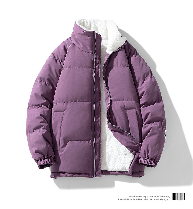 冬季羊羔绒棉衣羽绒棉服男士立领户外面包服加厚保暖外套情侣棉袄详情18