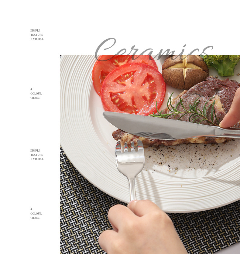 304不锈钢优雅系列刀叉勺餐具四件套 加厚西餐牛排刀汤勺咖啡勺子详情8