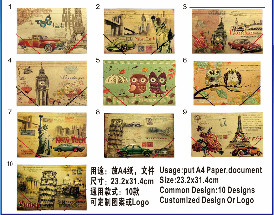 Customized gold foil file bags with custom patterns and logos, one-piece consignment pic 2