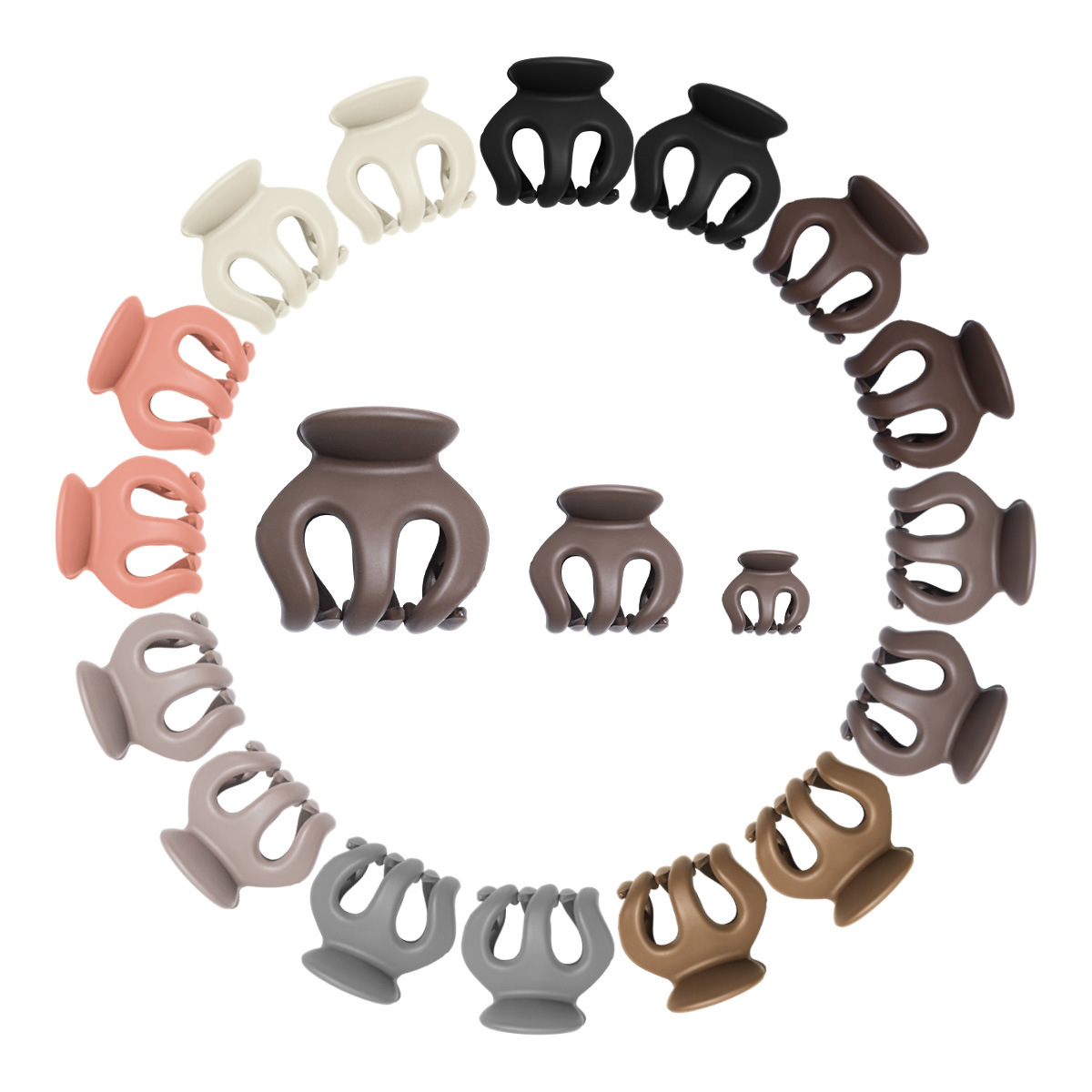 跨境新款拉丝鎏金鸡蛋花抓夹小号紫荆花编发碎发夹高级感金丝发饰详情8