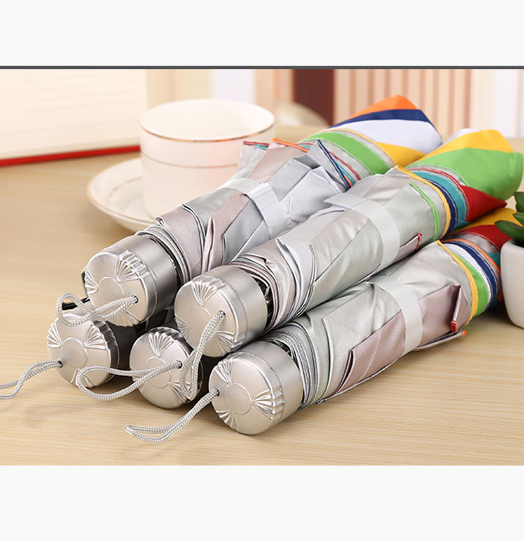 Korean version creative umbrella manufacturer direct sales portable rainbow silver gel sun protection umbrella gift advertisement folding umbrella pic 9