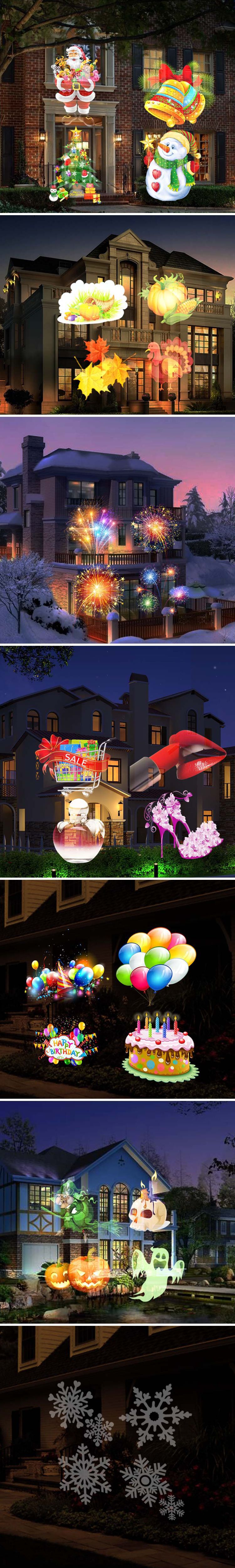 LED outdoor lawn light, Christmas decoration projection, non-fading film, remote control card insert light, waterproof pic 2