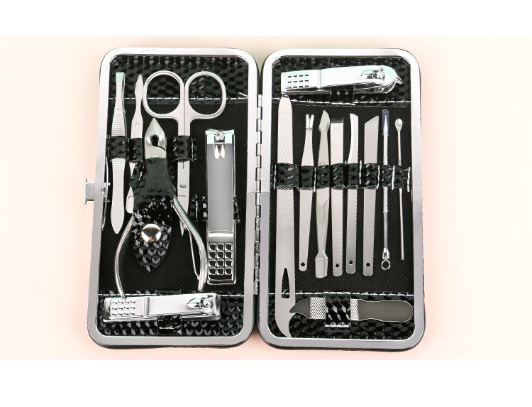 Large 16-piece beauty set, fashionable and portable nail clipper set, multi-functional nail trimming, nail knife and nail clipper set pic 3
