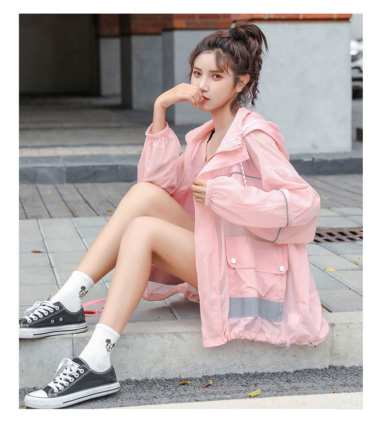防晒衣服女生夏装2021新款初中高中学生韩版宽松百搭长袖薄款外套详情18