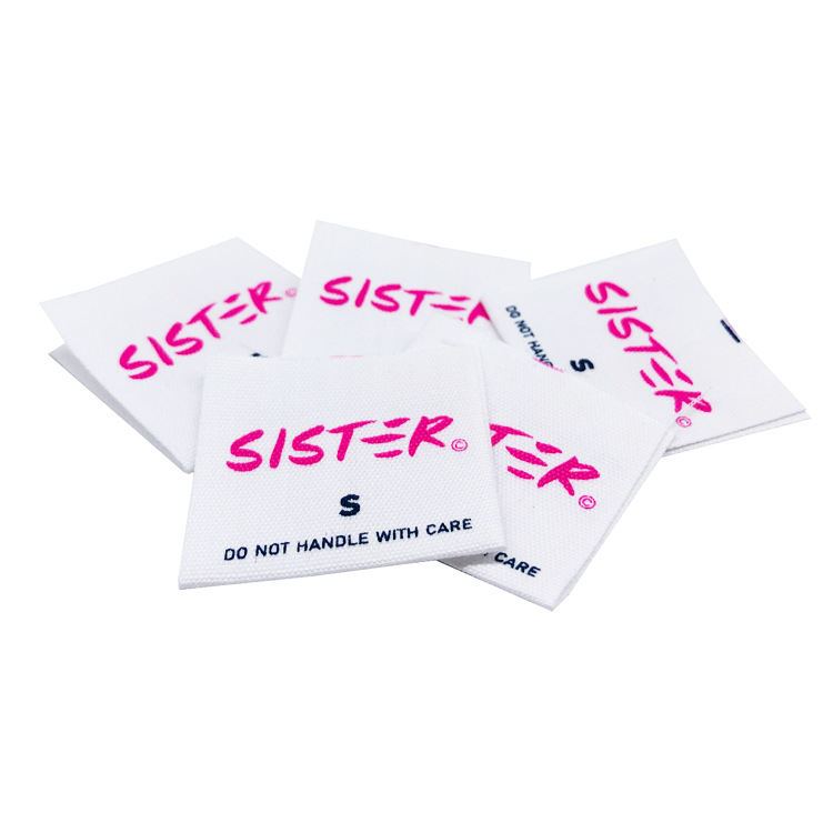 批发漂白纯棉水洗标 服装水洗唛对折领标 印刷多色全棉洗水唛详情7