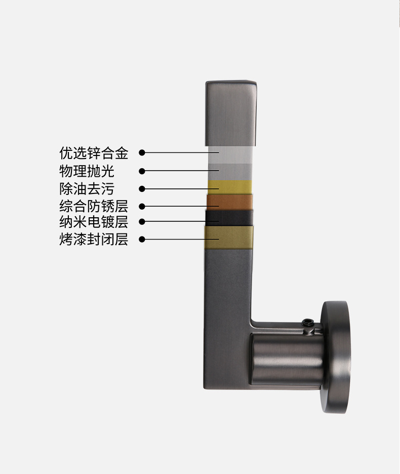若菲尼 XX品牌 镍拉丝直角锁扣极简现代磁吸静音室内木门锁具卧室房门锁卫生间分体锁把手 锁具配件详情6