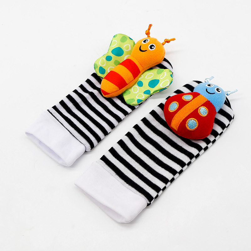 temu拉玛泽婴儿手表带 手腕带 袜子袜套 婴儿手带摇铃袜子一套详情6