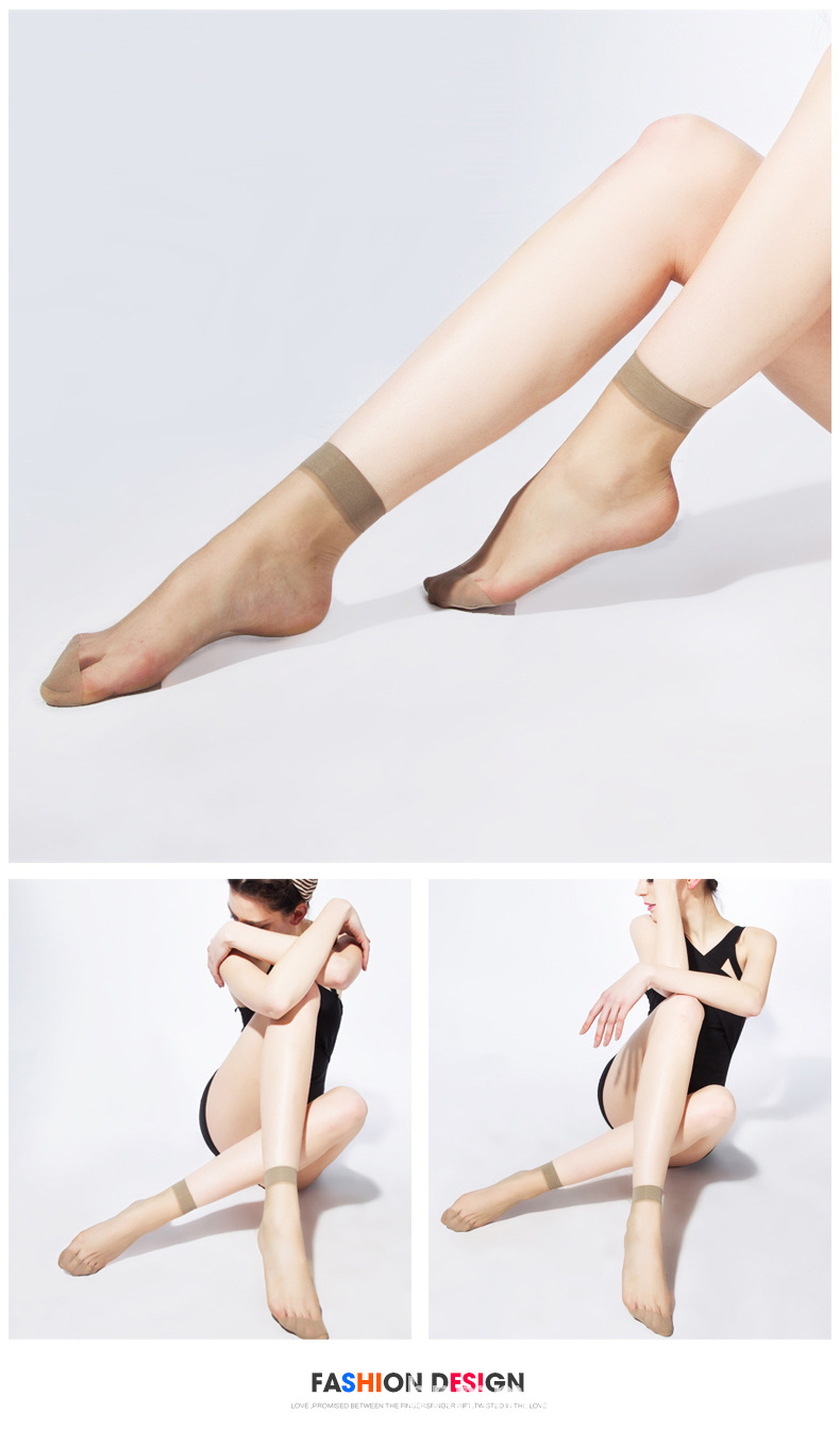 Paunas calcetines de cristal transparente primavera verano slim silk calcetines invisibles wholesale anti-gancho desgaste calcetines para mujeres pic 10