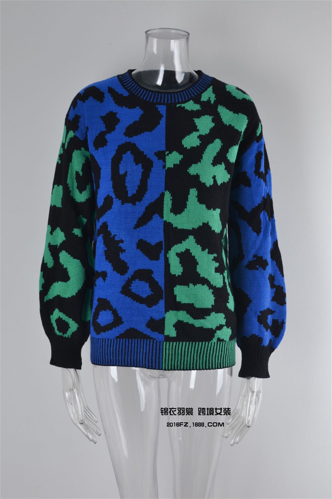 2025 primavera nuevo estilo europeo y americano de comercio exterior estilo de explosión amazon suéter leopardo patchwork mezcla jersey jersey jersey pic 20