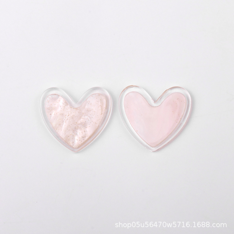 Wholesale of new acrylic color heart-shaped pieces diy handmade jewelry, earrings, necklaces and headwear materials pic 3