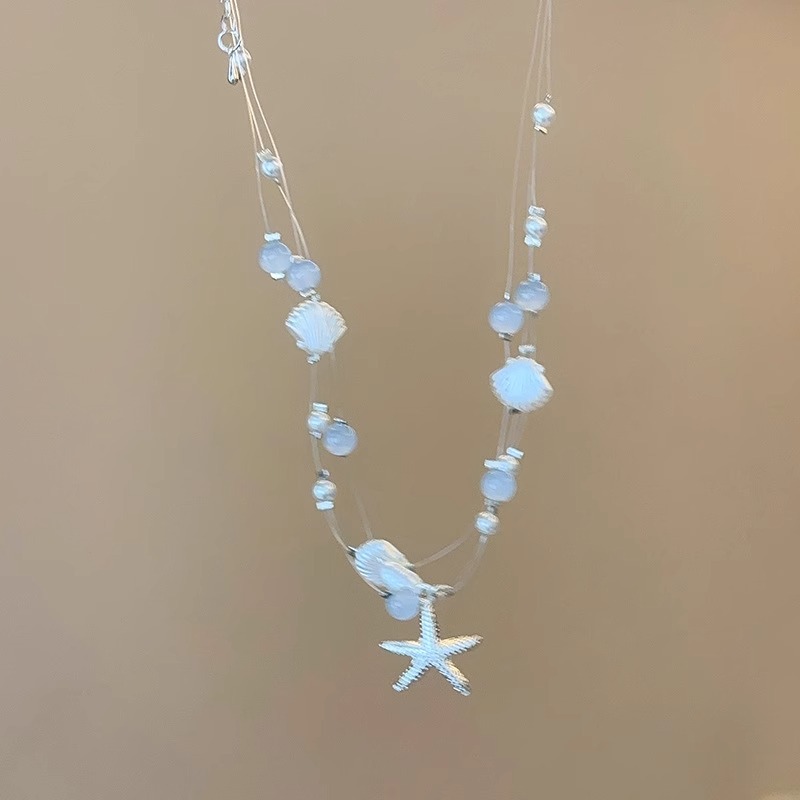 海边沙滩度假风贝壳轻奢项链ins小众设计感配饰编织绳甜美锁骨链详情23