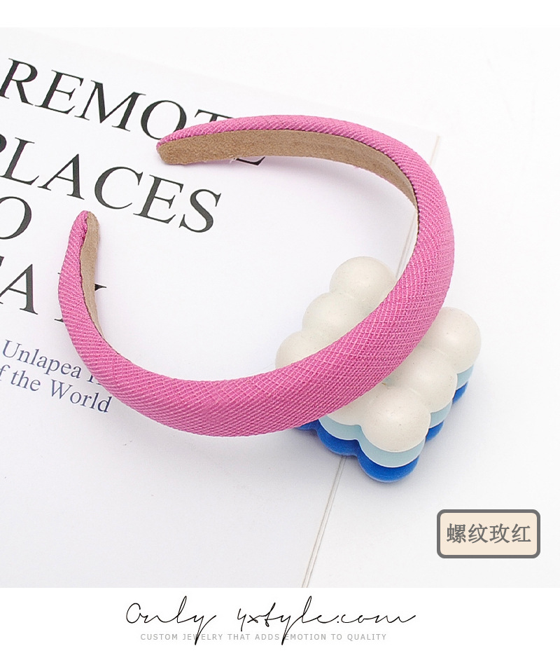 复古法式小香风宽边海绵发箍小方格增高颅顶秋冬外出压发饰头箍女详情8