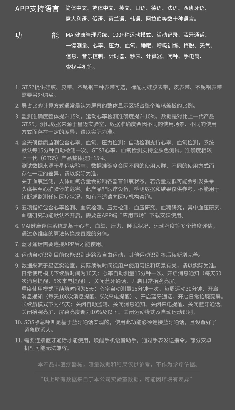 2024 Cross-border GTS7 Smartwatch Emotion Detection Health Watch Sleep Heart Rate Blood Oxygen Monitoring Fitness Band pic 29