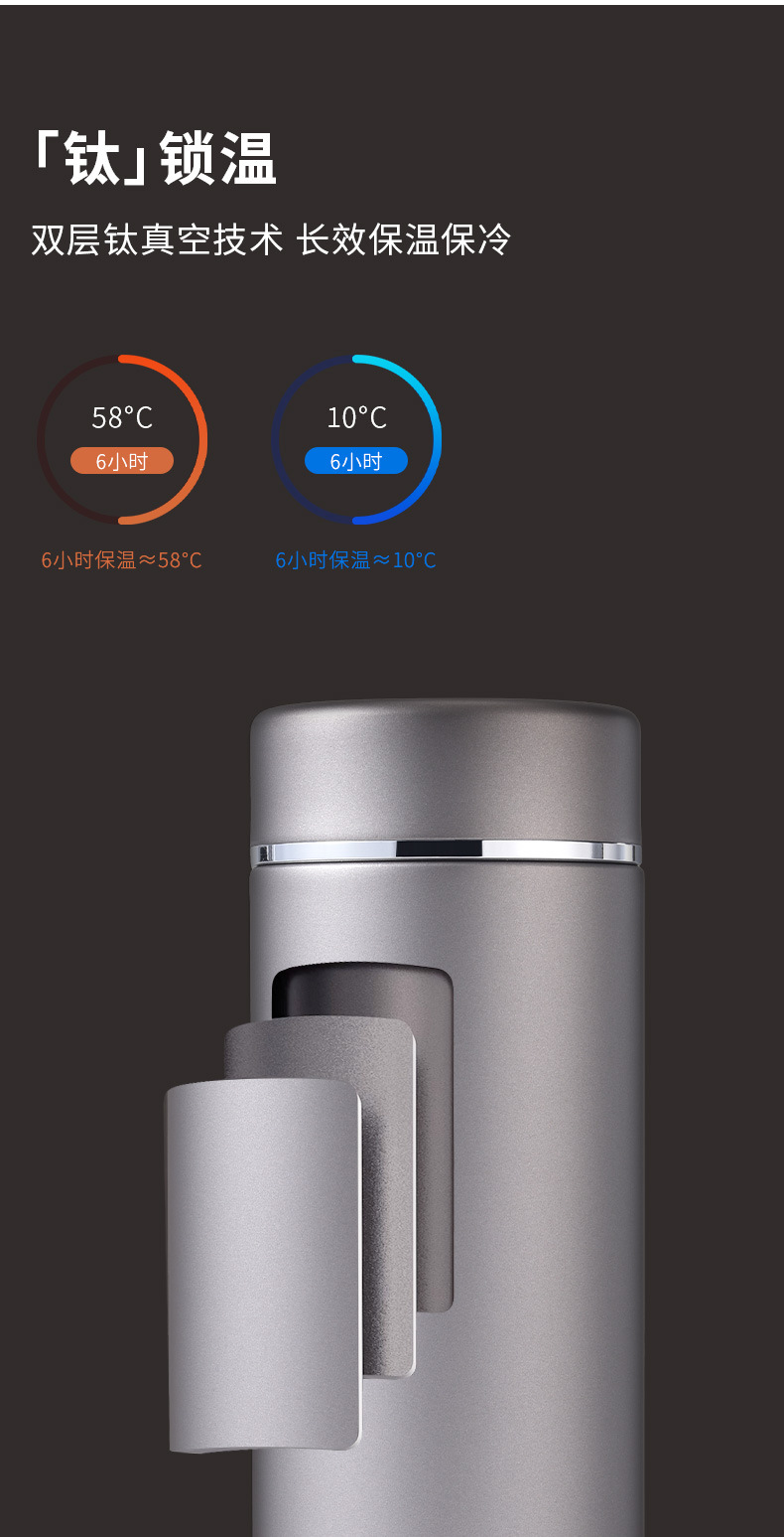 高端纯钛保温杯双层保温全钛直身杯商务办公男士闷茶杯轻奢礼品杯详情12