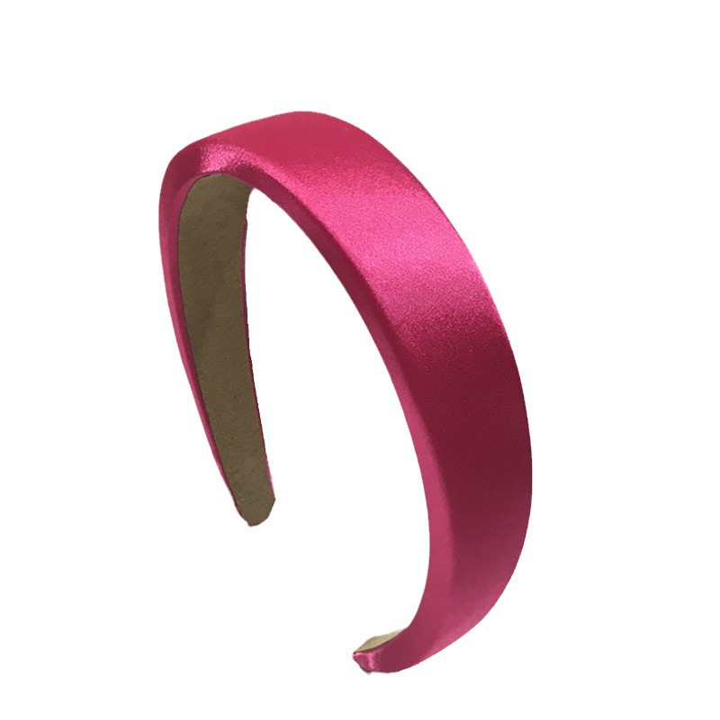 韩版3CM彩色丝光缎面布艺发箍刘亦菲同款纯色海绵头箍百搭发饰详情17