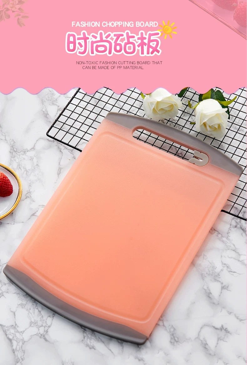 Jinli Xianzi fashionable cutting board, plastic kitchen cutting board with whetstone, water channel, household fruit and vegetable cutting board pic 1