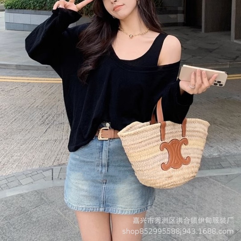 A two-piece set of woolen sun protection long-sleeved knitted top and vest for women in Spring/Summer 2024, featuring a thin, loose and casual cardigan T-shirt pic 19