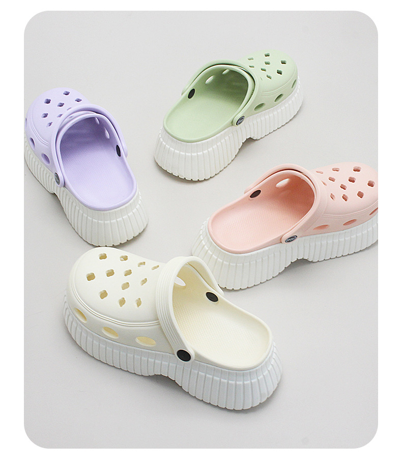 厚底洞洞鞋女夏季ins潮增高松糕户外防滑外穿透气踩屎感沙滩拖鞋详情12