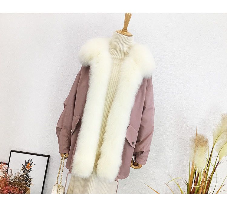 狐狸毛派克服女真毛中长款皮草皮毛一体棉服女2020新款冬季厚外套详情16