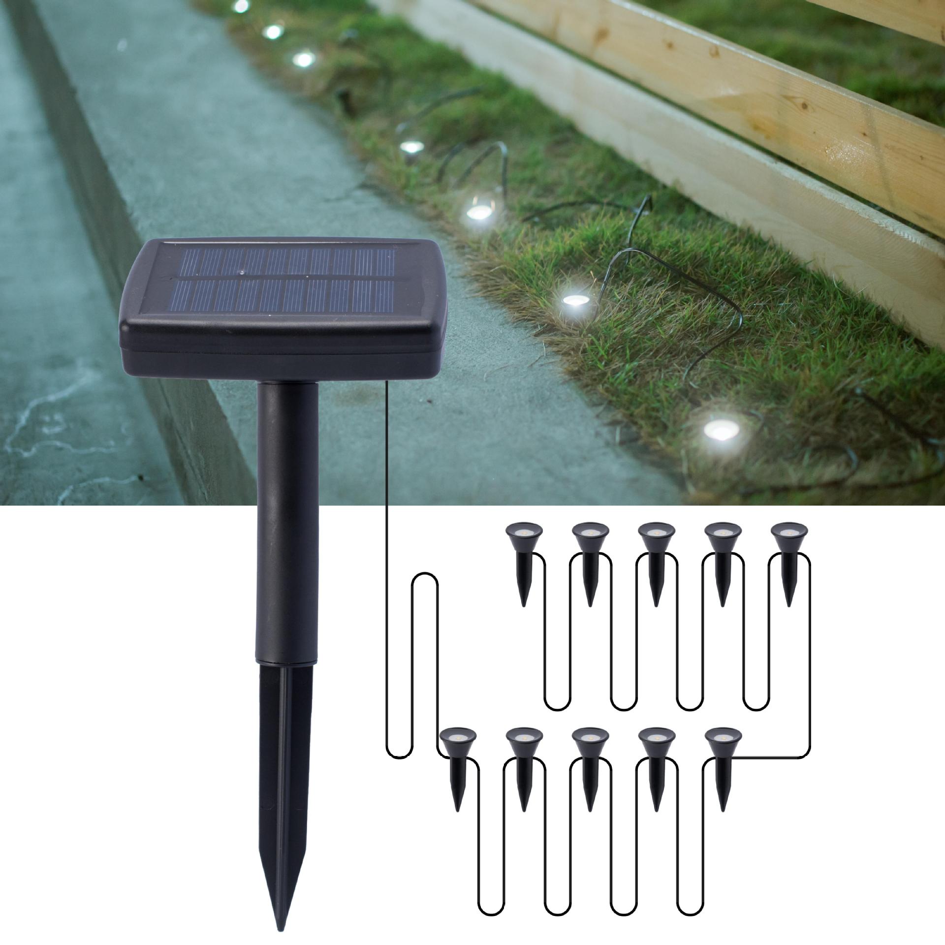 2022 New solar lawn lights, one-drag ten-plug ground lights, outdoor garden decorative lights, leading street lights, courtyard string lights pic 2
