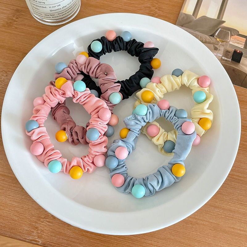 糖果色小肠发圈可爱少女森系头绳头饰丸子头皮筋马尾扎头发绳发饰详情5