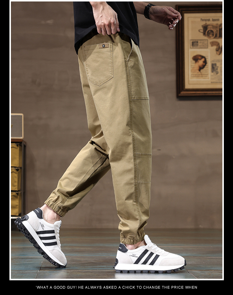 2024春夏新款工装哈伦运动大码宽松多兜束脚休闲裤男薄Men Casual详情11