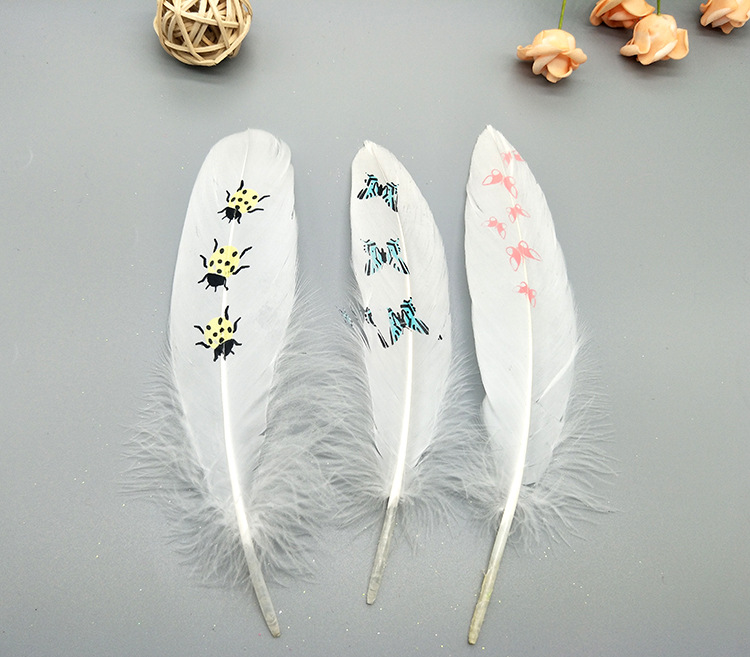 A large quill feather gift box with all-gold and all-silver feathers, paper card bookmarks and decorative quill pens pic 73