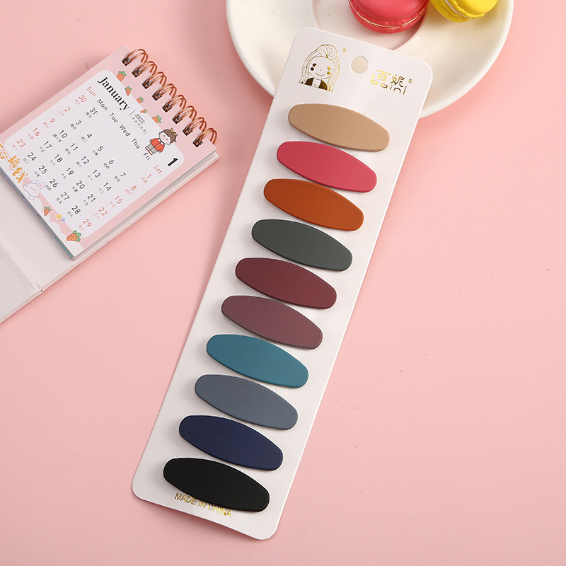 跨境亚马逊 磨砂椭圆夹弧形夹 发夹发饰 DIY头饰多样bb夹配件批发详情5