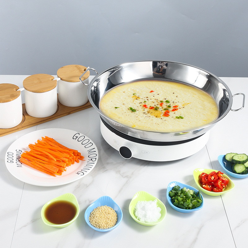 304 stainless steel cold noodle, luoluo noodle, cold noodle making tools, steamer, rice noodle sheet plate, household rice noodle steaming plate pic 4