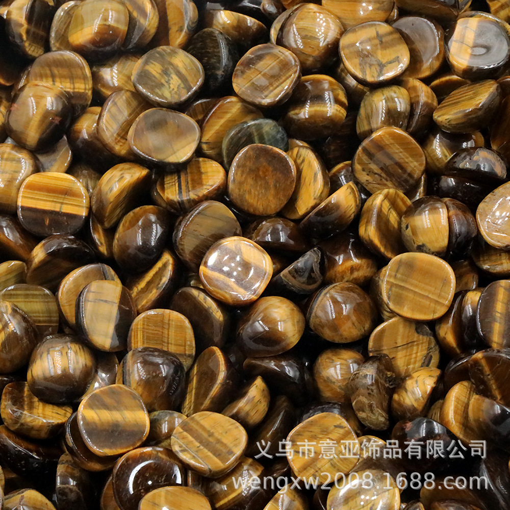 天然虎眼石平底戒面圆角方形贴片diy配件黄虎眼加厚肥方戒指材料虎眼包珠详情12