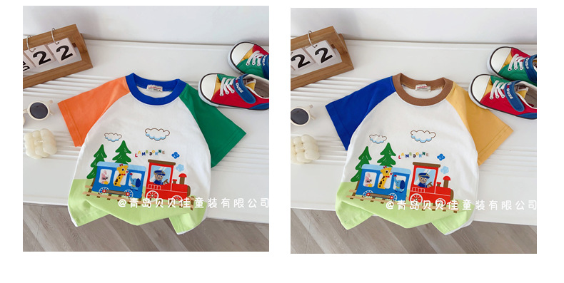 儿童短袖t恤夏装火车半袖日系卡通儿童插肩短袖潮牌外贸童装批发详情27