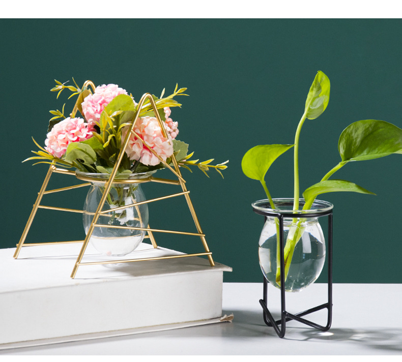 Nordic ins metal, ironwork, glass, hydroponic container, flower arrangement, creative home and office desktop flower arrangement pic 22