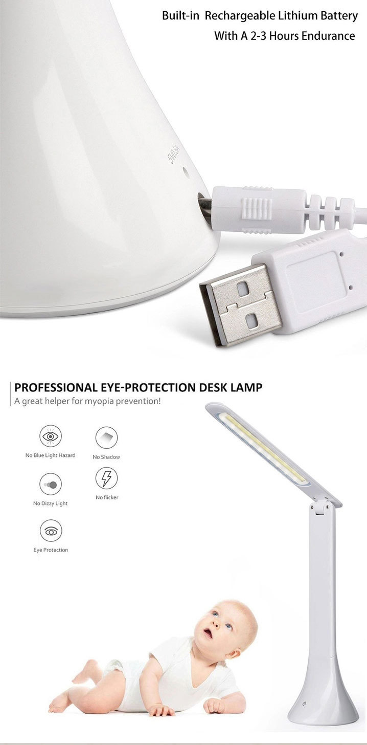 18-lamp folding COB desk lamp, eye-protecting book lamp, touch rechargeable folding desk lamp, gift lamp, advertising lamp pic 3