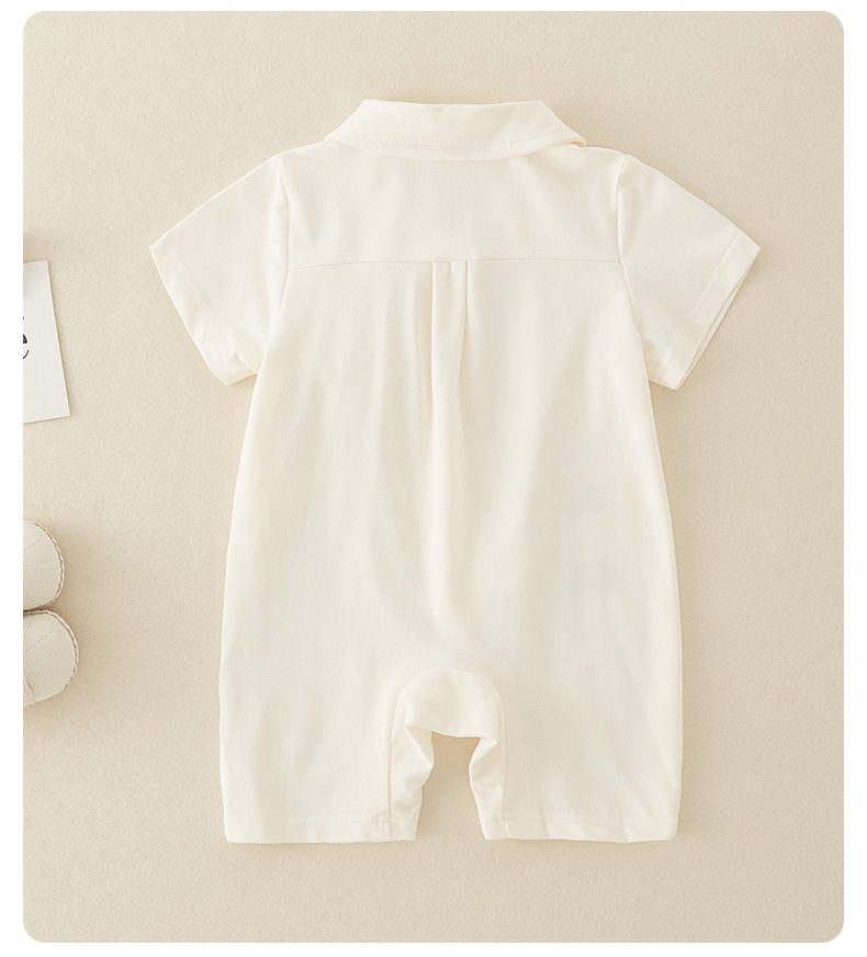 婴儿衣服夏季薄款a类纯棉男宝宝短袖连体衣小熊哈衣爬服代发详情19