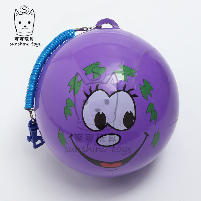 地摊货源9英寸带链儿童玩具练习足球拉绳充气PVC拍拍皮球跨境爆款详情24