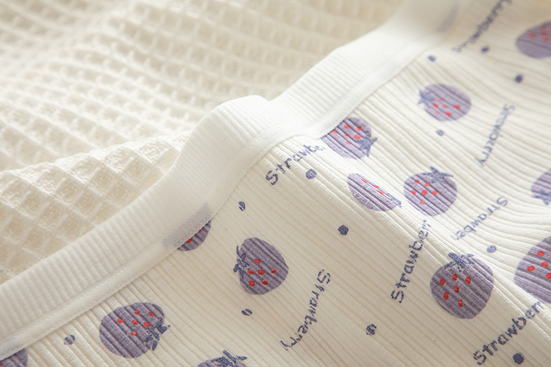 Tingweiya Japanese-style cute purple girl cartoon rabbit threaded cotton strawberry girl student mid-waist underwear for girls pic 46