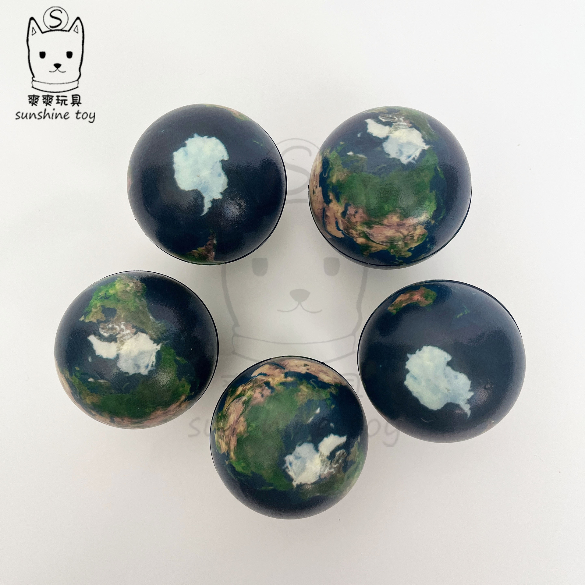 Cross-border manufacturer 6.3cm foam pressure PU Earth Science and education toy gift solid pressure-reducing sponge satellite earth pic 4