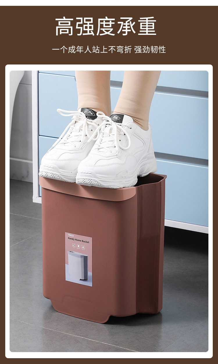 Household folding garbage bins, wall-mounted, classified storage, toilet, bathroom, vehicle-mounted trash cans, kitchen trash cans pic 11