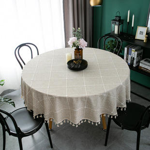 American country-style handcrafted crochet tassel tablecloth with geometric rhombus-shaped hollowed-out decorative fabric as a shooting prop pic 5
