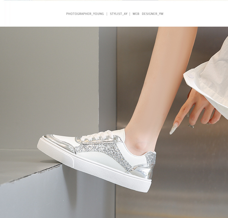 大码厚底亮片时尚女单鞋春秋新款休闲运动小白鞋学生轻便平底板鞋详情18