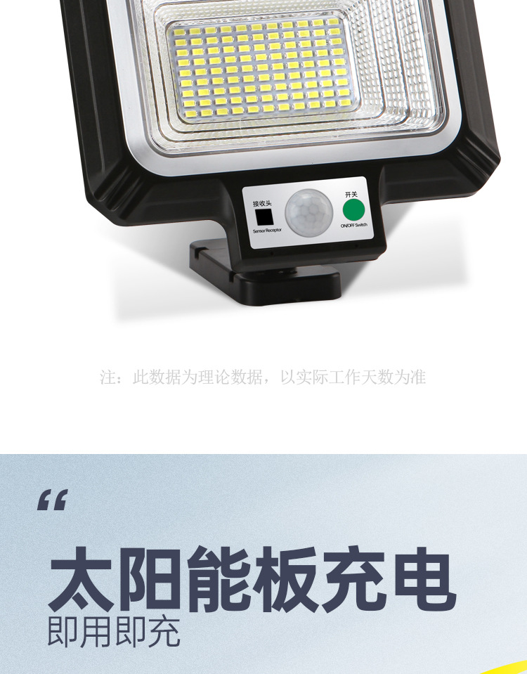 Cross-border special supply of solar floodlights, split-type ultra-bright garden lights, home outdoor wall lights, advertising floodlights pic 6