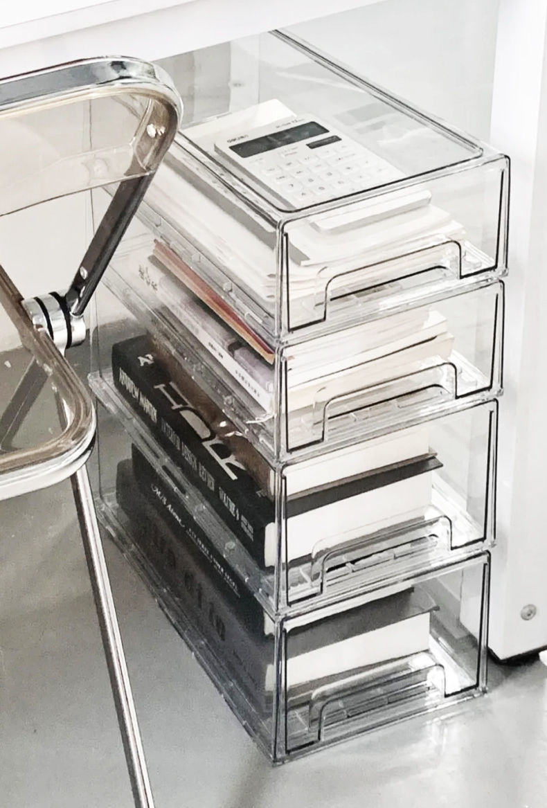 Mask storage box, light luxury transparent acrylic drawer-style cosmetics storage, dust-proof large-capacity desktop storage pic 6