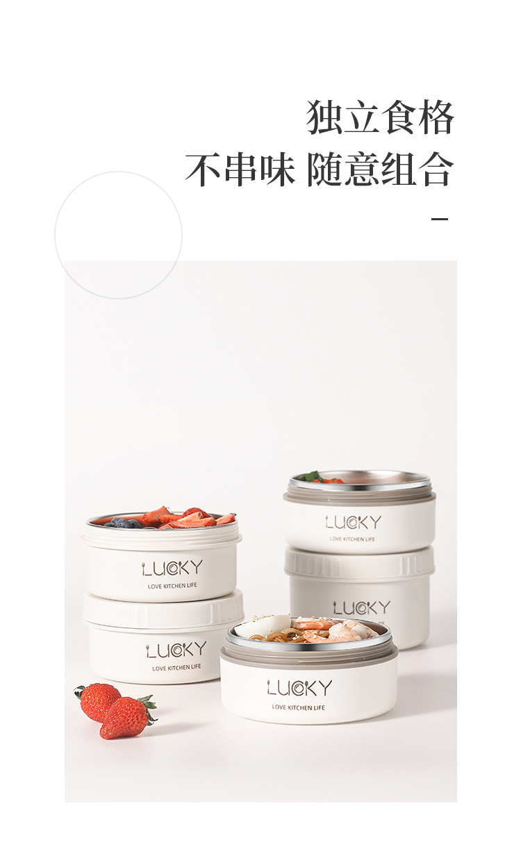 Microwave-safe multi-layer insulated lunch box bowl, portable large-capacity with a rice bucket, office worker lunch box gift pic 2